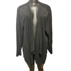 3X INC International Concepts Womens Open Cardigan Black